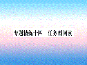 （課標）中考英語準點備考 專題精練十四 任務型閱讀課件