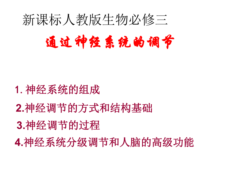 人教版高中生物必修3第2章第1節(jié)　通過神經(jīng)系統(tǒng)的調(diào)節(jié) 課件(共29張PPT)_第1頁