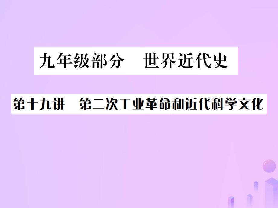 （全國通用）中考歷史 基礎復習 九年級部分 世界近代史 第十九講 第二次工業(yè)革命和近代科學文化課件_第1頁