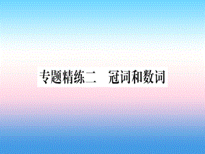 （課標(biāo)）中考英語準(zhǔn)點(diǎn)備考 專題精練二 冠詞和數(shù)詞課件