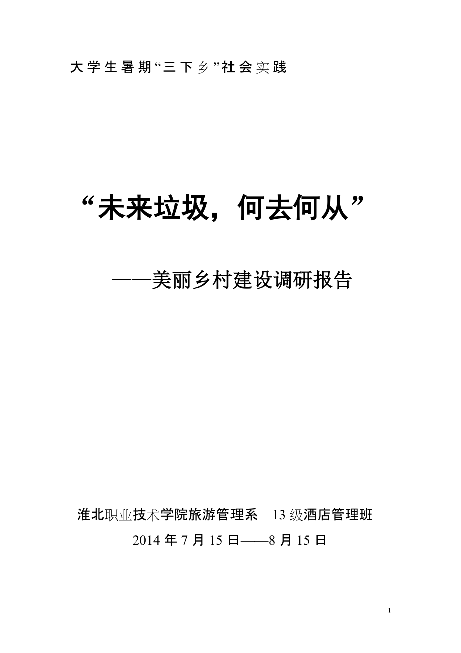 大学生三下乡活动美丽乡村建设调研报告实践报告