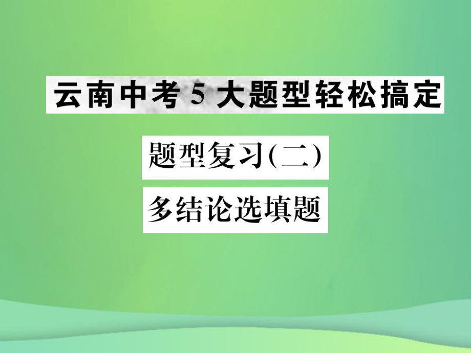 （全国通用）中考化学总复习 题型复习（二）多结论选填题课件_第1页