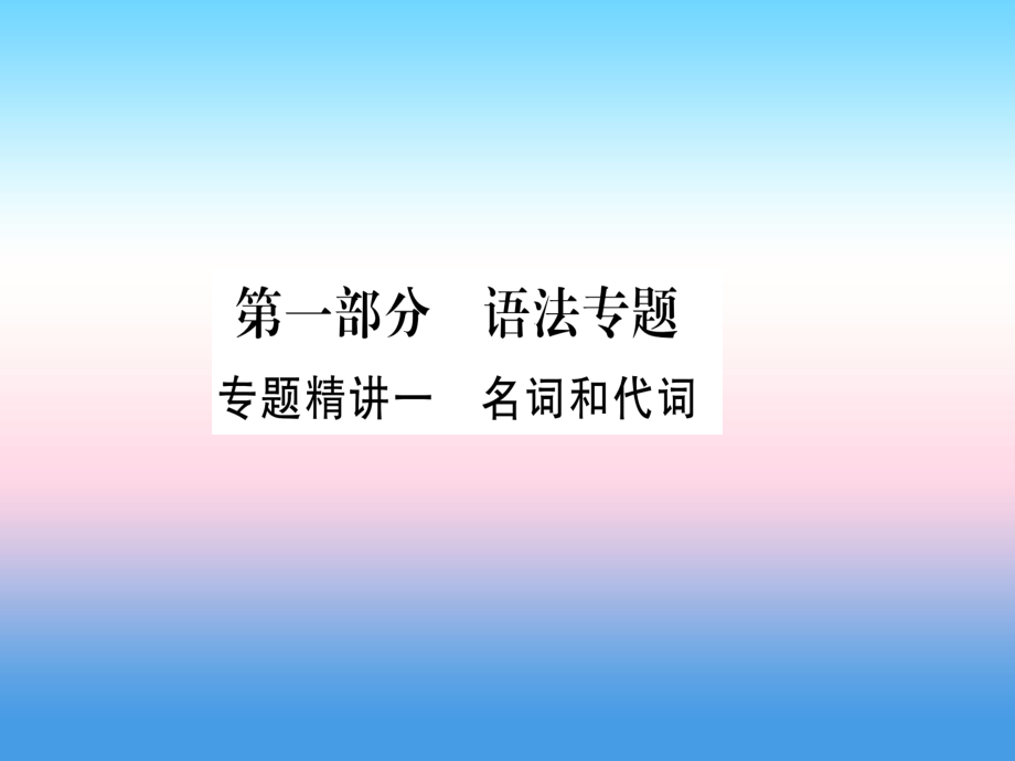 （課標(biāo)）中考英語準(zhǔn)點備考 專題精講一 名詞和代詞課件_第1頁