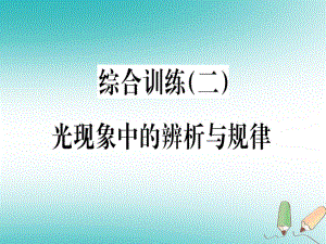 （貴州專）八年級(jí)物理上冊(cè) 綜合訓(xùn)練（二）光現(xiàn)象中的辨析與規(guī)律習(xí)題課件 （新）新人教