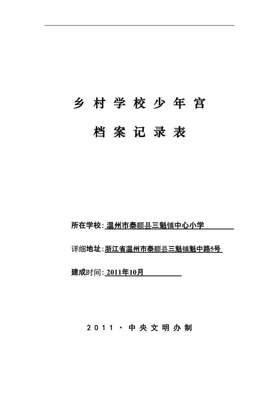 鄉(xiāng)村學校少年宮 辦公室 工作人員基本情況 梅相文 主任負責少年宮全面工作 兼職 雷凌隆 副主任負責少年_第1頁