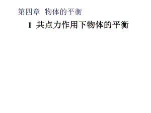 4.1 共點力作用下物體的平衡