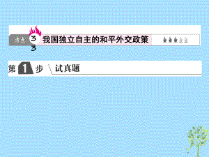 高考政治一輪復(fù)習(xí)（A）第2部分 政治生活 專題八 當(dāng)代國(guó)際社會(huì) 考點(diǎn)33 我國(guó)獨(dú)立自主的和平外交政策課件 新人教