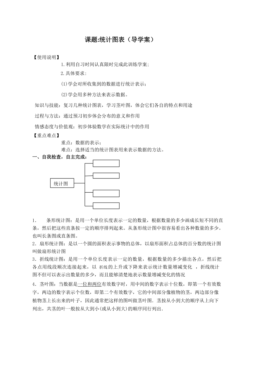 北師大版高中數(shù)學(xué)導(dǎo)學(xué)案《統(tǒng)計(jì)圖表》（導(dǎo)學(xué)案）_第1頁(yè)