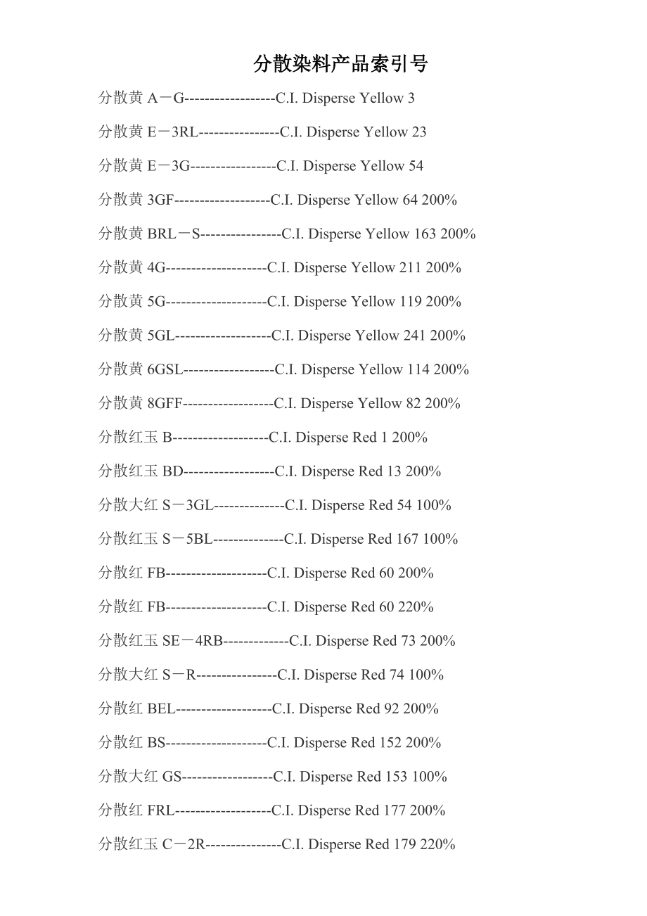 分散染料產(chǎn)品索引號(hào)_第1頁(yè)