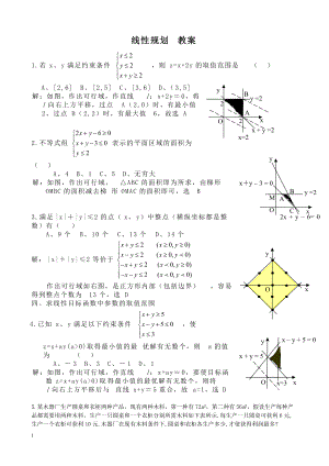 簡單的線性規(guī)劃 習(xí)題含答案