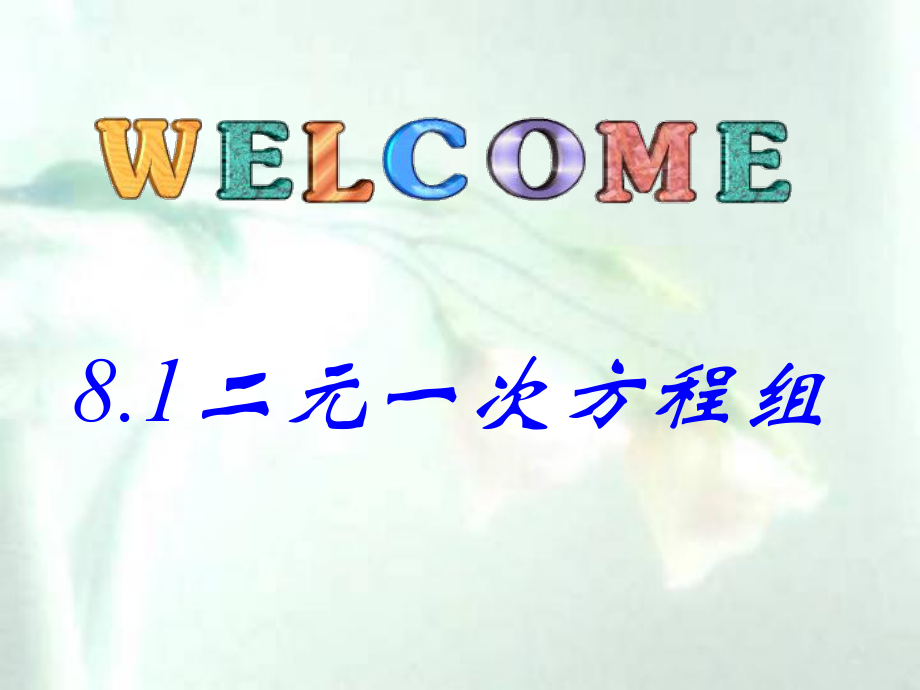 人教版七年級下冊數(shù)學 8.1 二元一次方程組 課件（共20張ppt）_第1頁