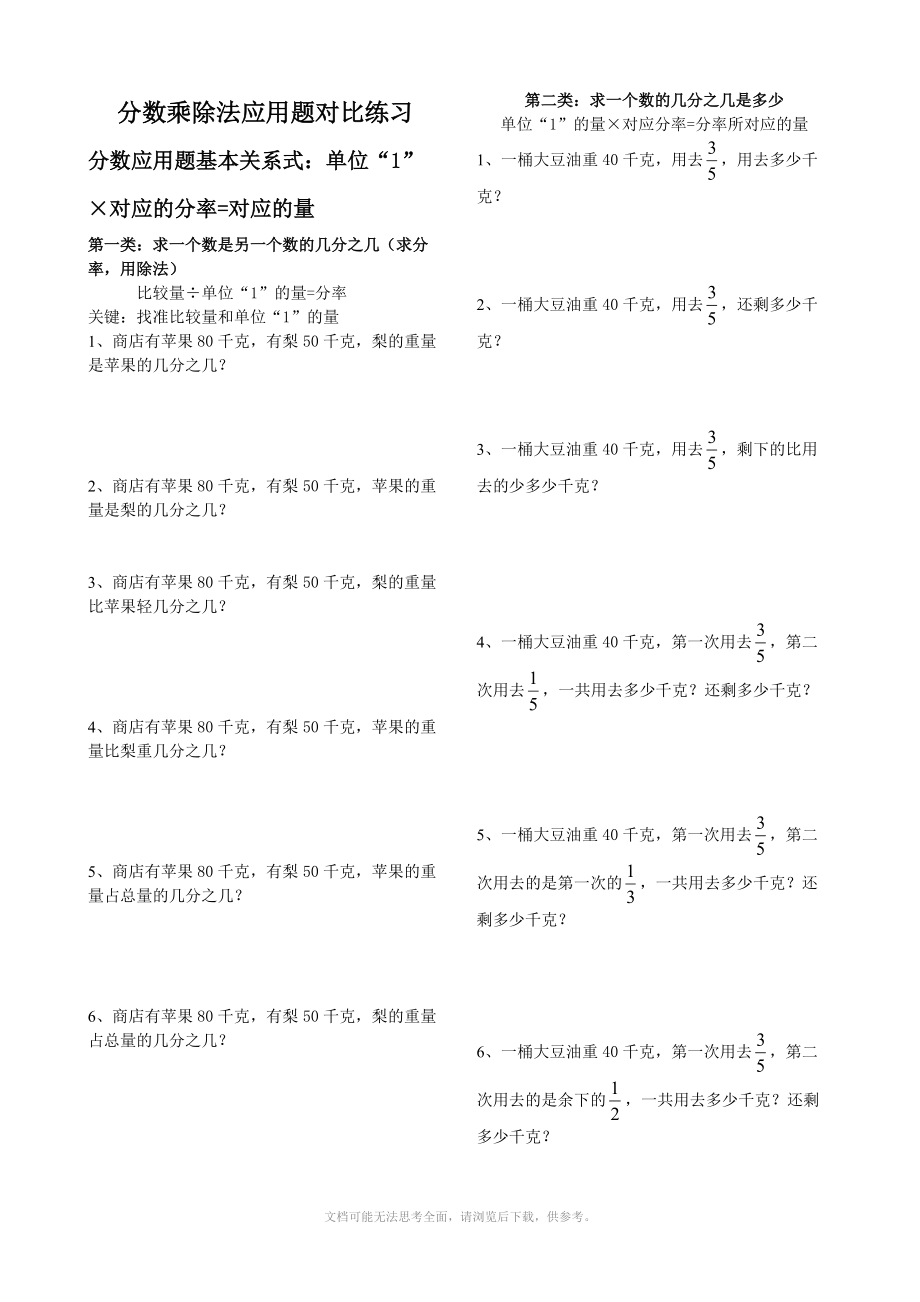 xx年九月 六年级数学应用题Document_第1页