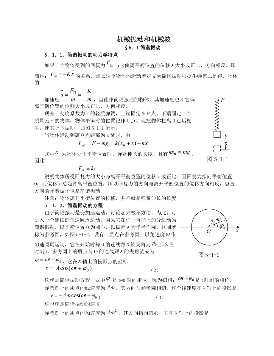 高中物理竞赛辅导机械振动和机械波几何光学_第1页