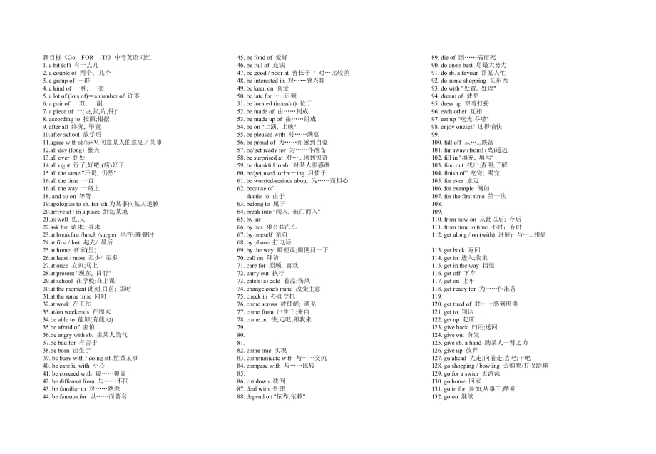 新目標《Go_FOR_IT》中考英語詞組_第1頁