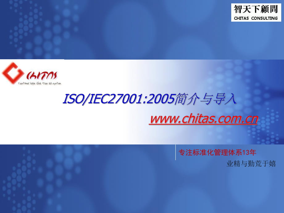 ISO27001简介导入(智天下顾问D)_第1页