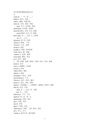 初高中銜接 初中詞匯匯總