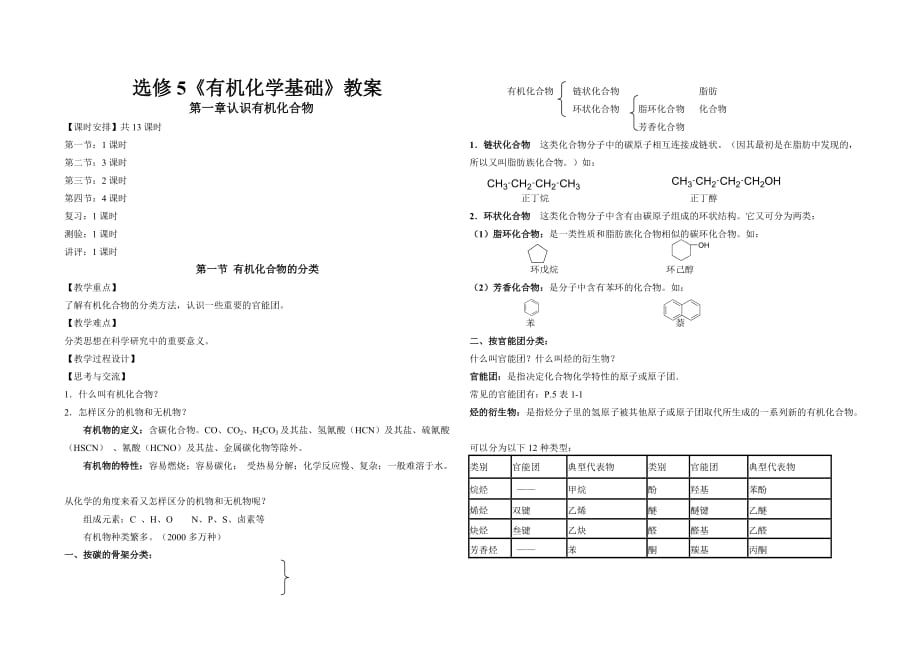 人教版高二化学选修5全册学案_第1页