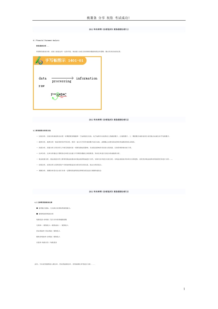 国际注册内部审计师《分析技术》财务报表分析_第1页