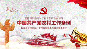 中国共产党农村工作条例解读学习PPT模板