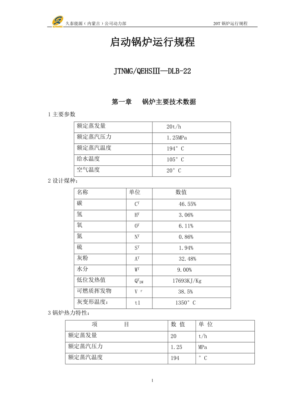 20T启动锅炉操作规程_第1页