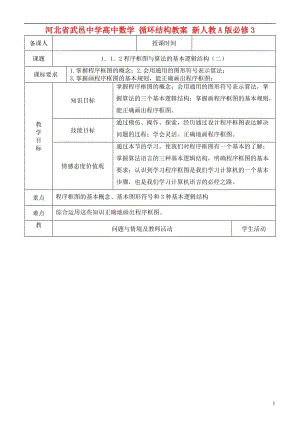 高中數(shù)學(xué) 循環(huán)結(jié)構(gòu)教案 新人教A版必修3