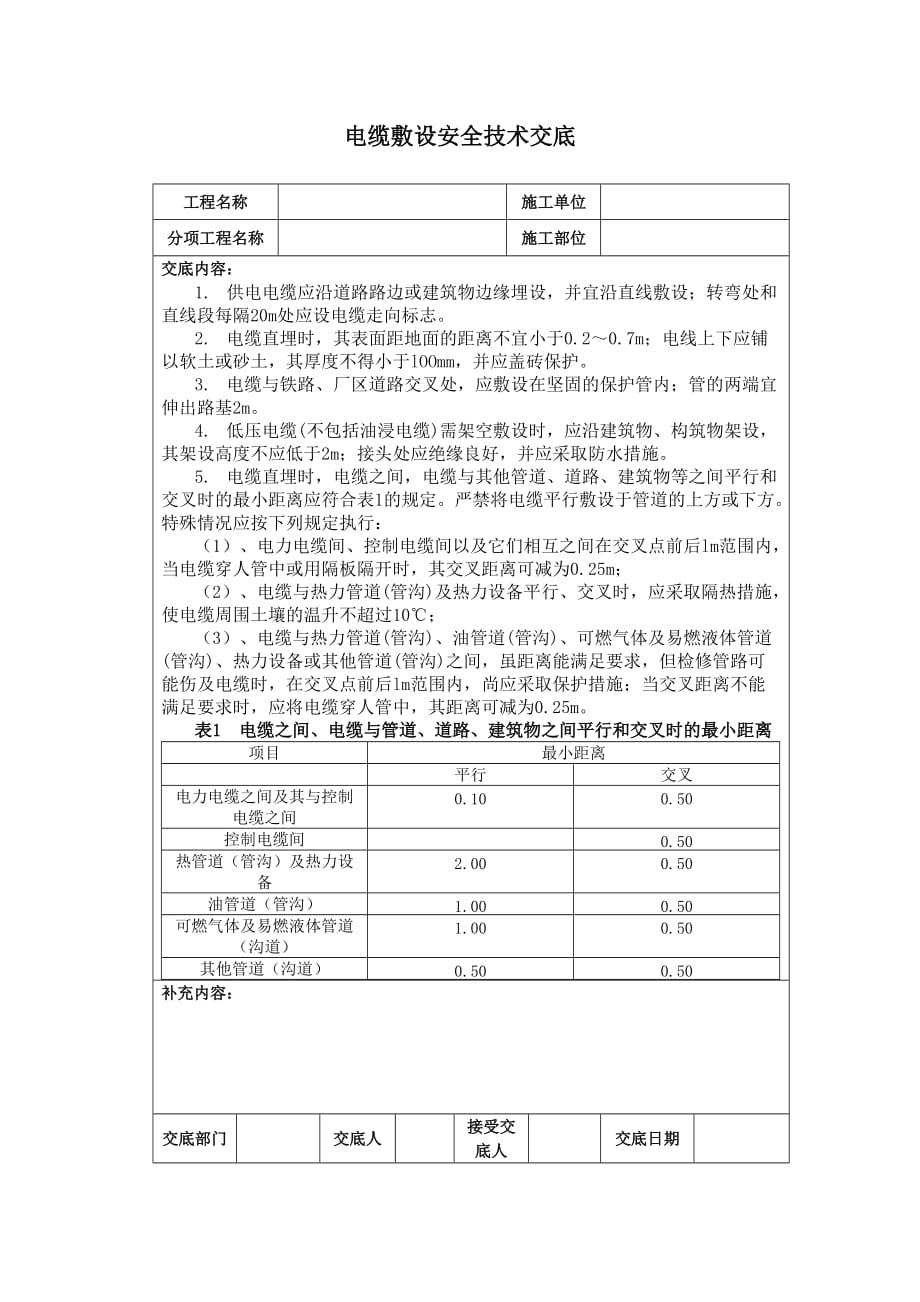 024005電纜敷設(shè)安全技術(shù)交底_第1頁