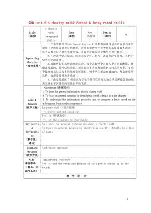 初級(jí)中學(xué)八年級(jí)英語(yǔ)下冊(cè)《8B Unit 6 A charity walk》Period 6 Integ rated skills教案 牛津版