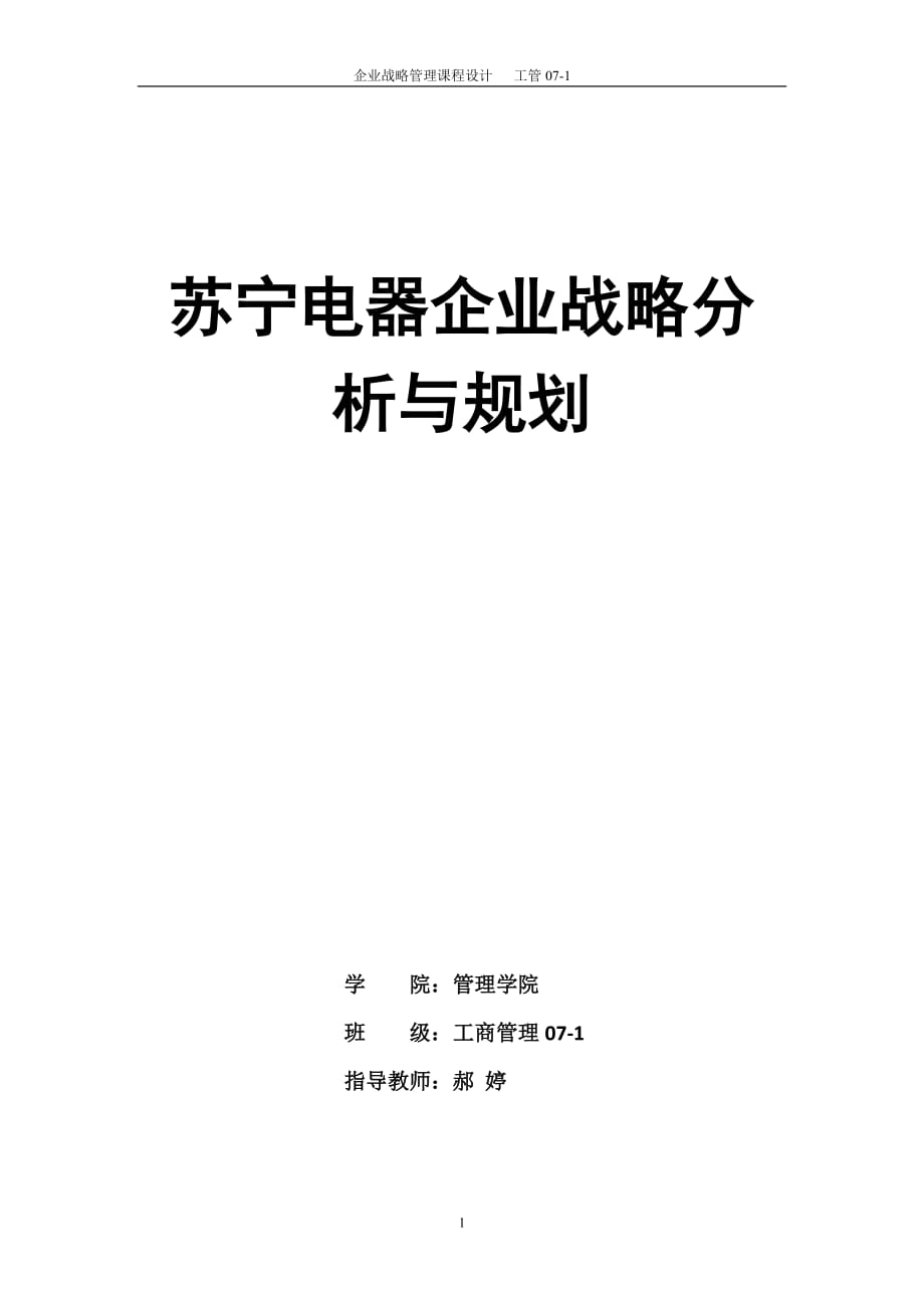 苏宁电器企业战略分析与规划.doc_第1页