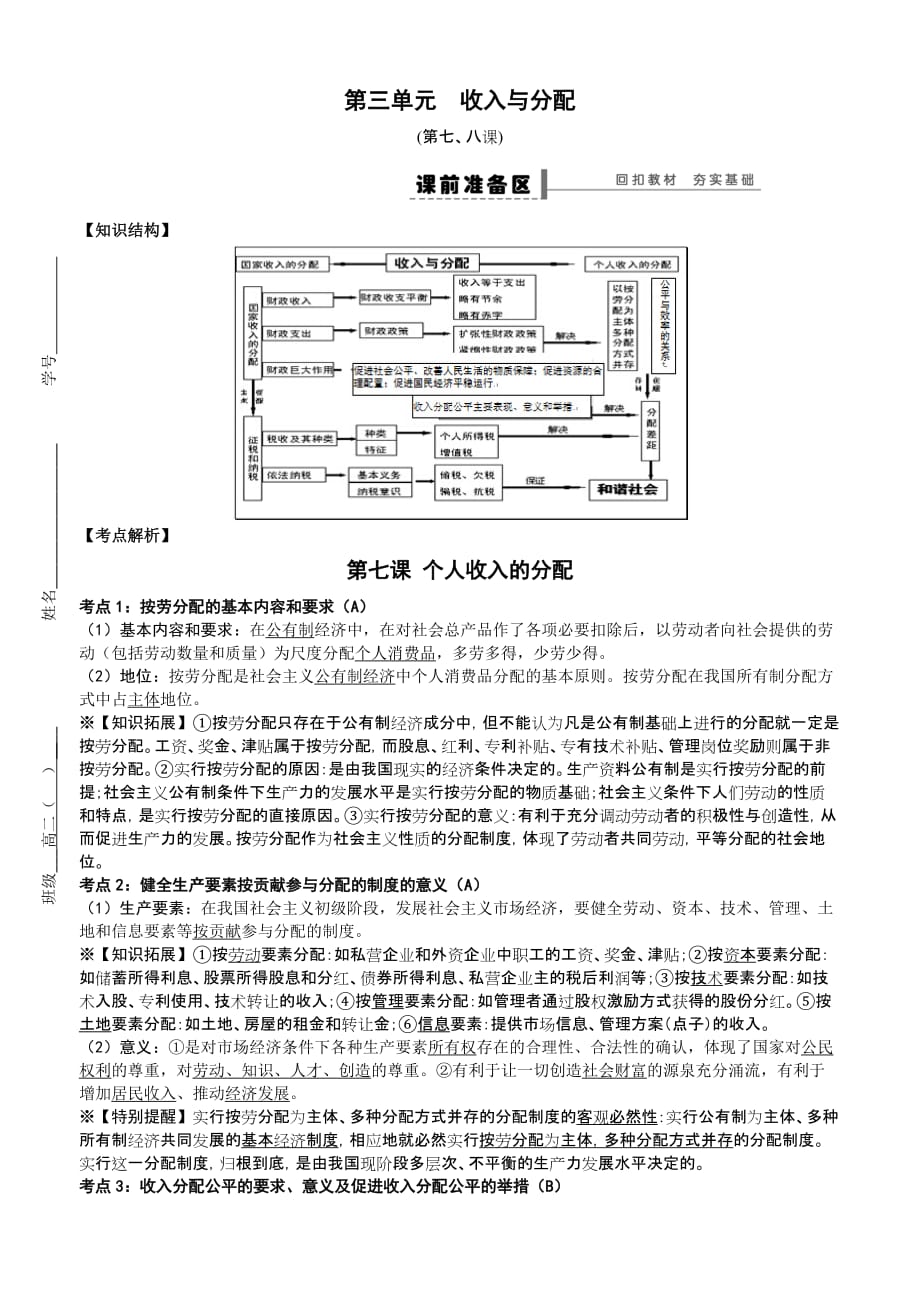 高中政治經(jīng)濟生活收入與分配_第1頁