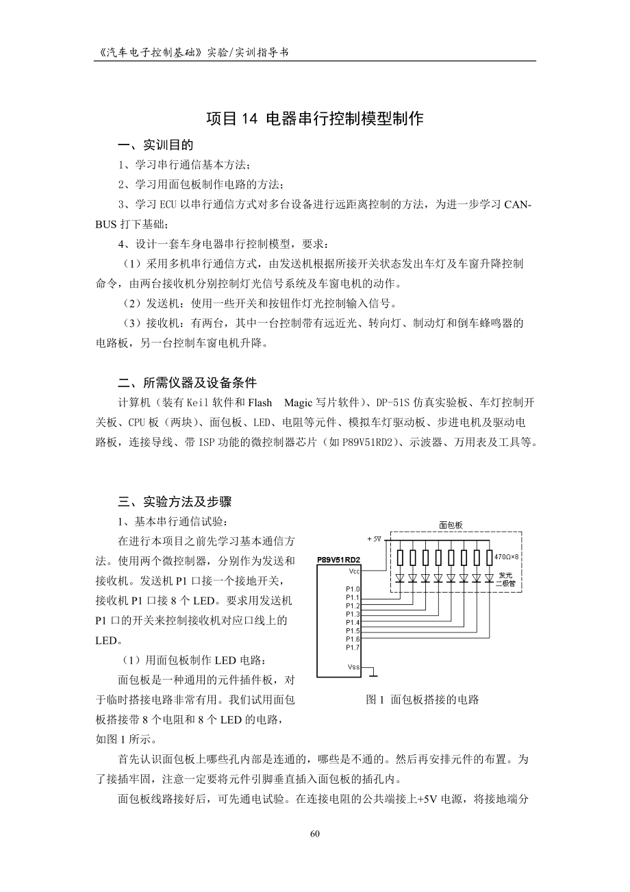 項(xiàng)目14 車身電器串行控制模型制作_第1頁(yè)