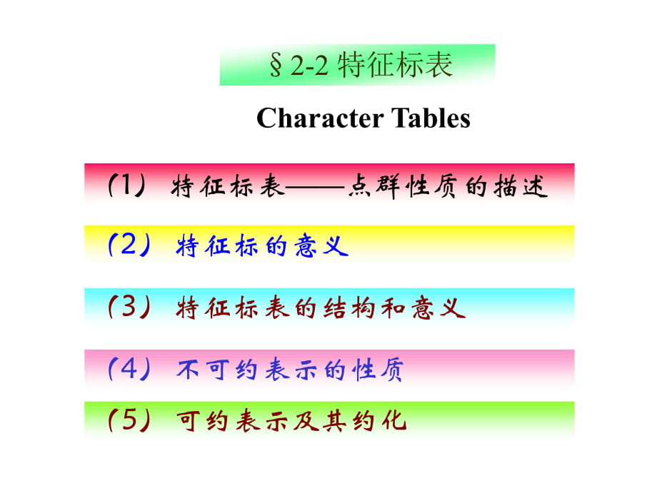 高中化學(xué)競(jìng)賽 中級(jí)無(wú)機(jī)化學(xué)特征標(biāo)表(共28張PPT)_第1頁(yè)