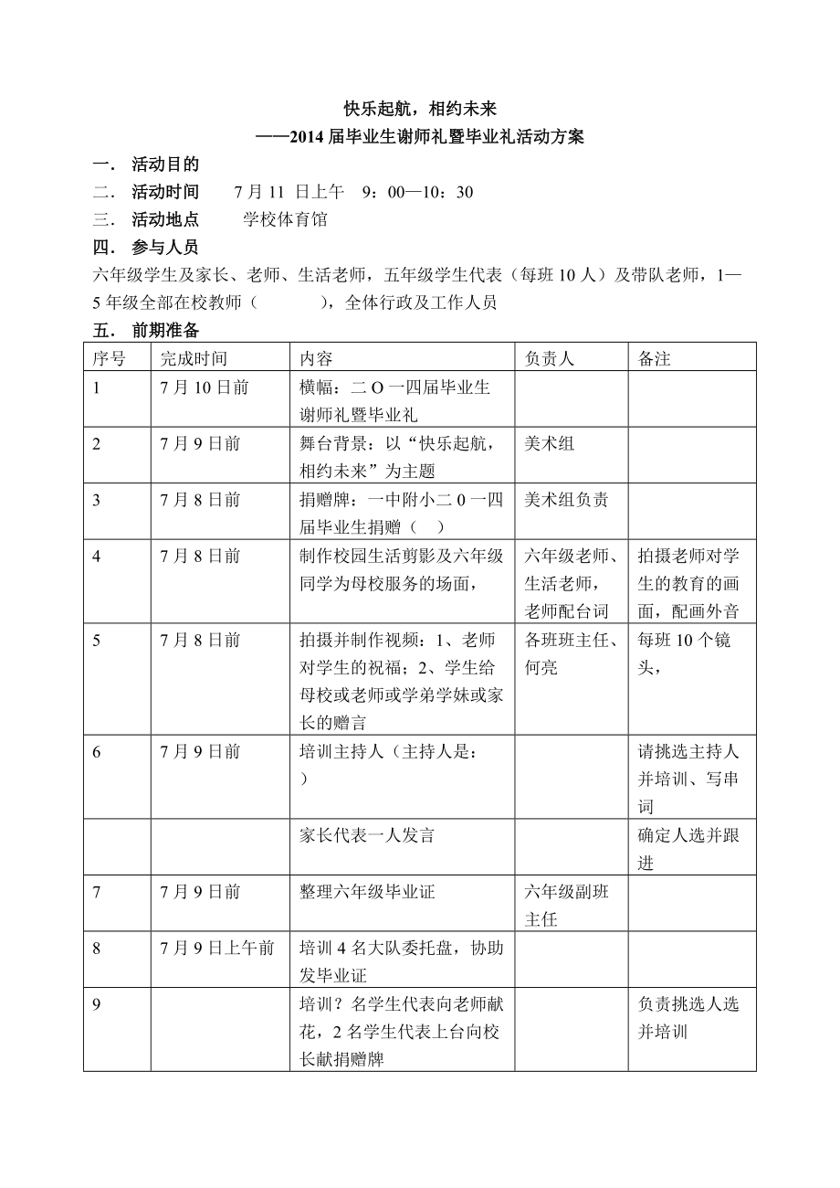 毕业生暨谢师礼方案_第1页