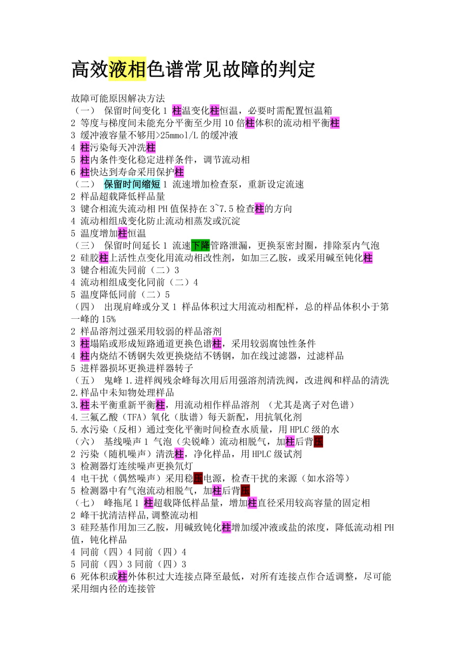 高效液相色谱常见故障的判定_第1页