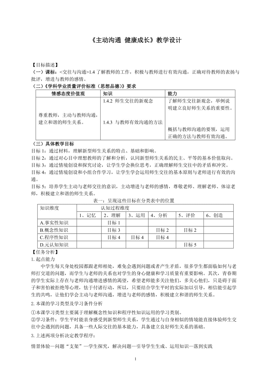 《主動(dòng)溝通健康成長(zhǎng)》教學(xué)設(shè)計(jì)_第1頁(yè)