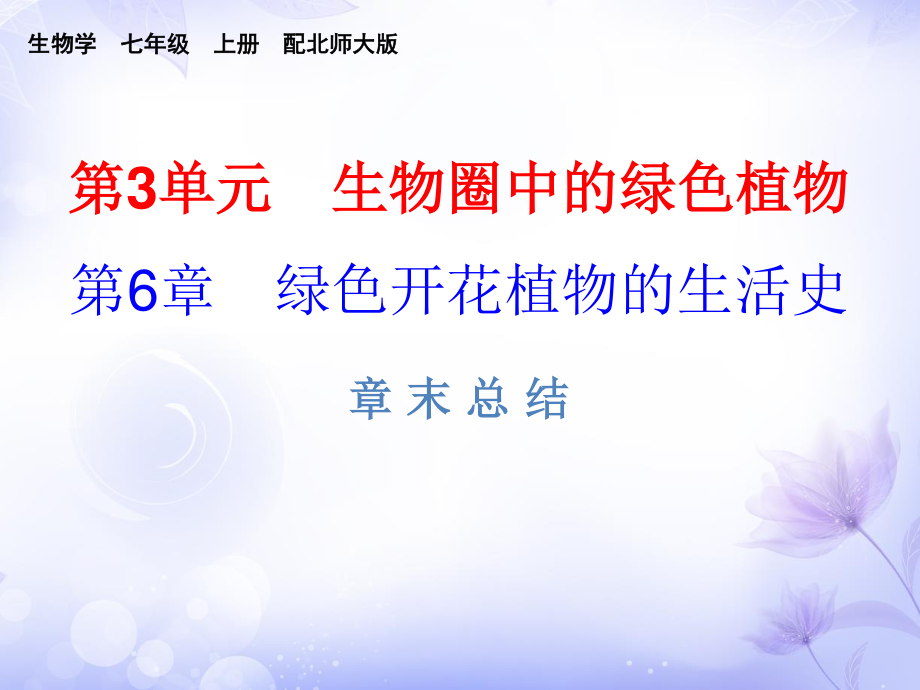 2018年秋七年級北師大版生物上冊課件：第6章章末總結_第1頁