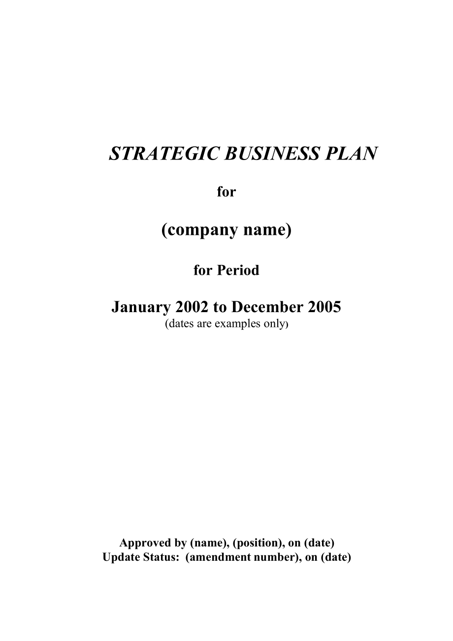 战略规划模板STRATEGICPLANTEMPLAT2E_第1页