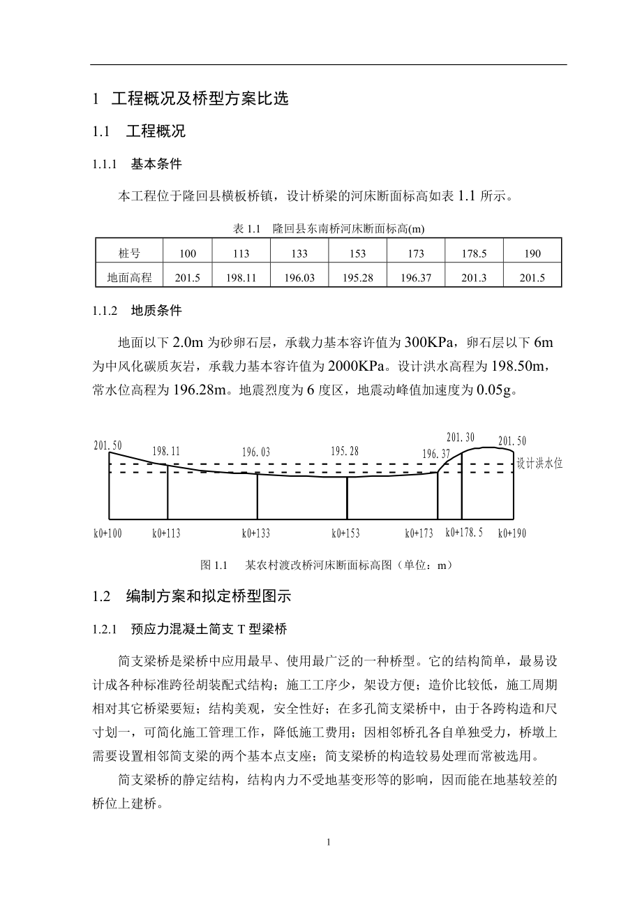 預(yù)應(yīng)力簡支T梁(20m)畢業(yè)設(shè)計計算書_第1頁