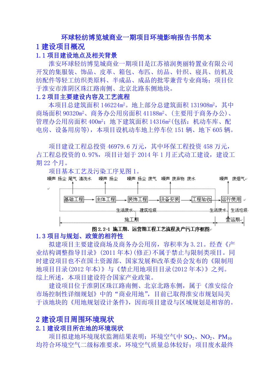 江苏轻纺博览城商业城项目环境影响报告书_第1页