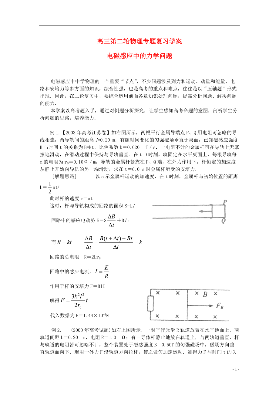 高中物理 專題15 電磁感應(yīng)力學(xué)綜合題_第1頁(yè)