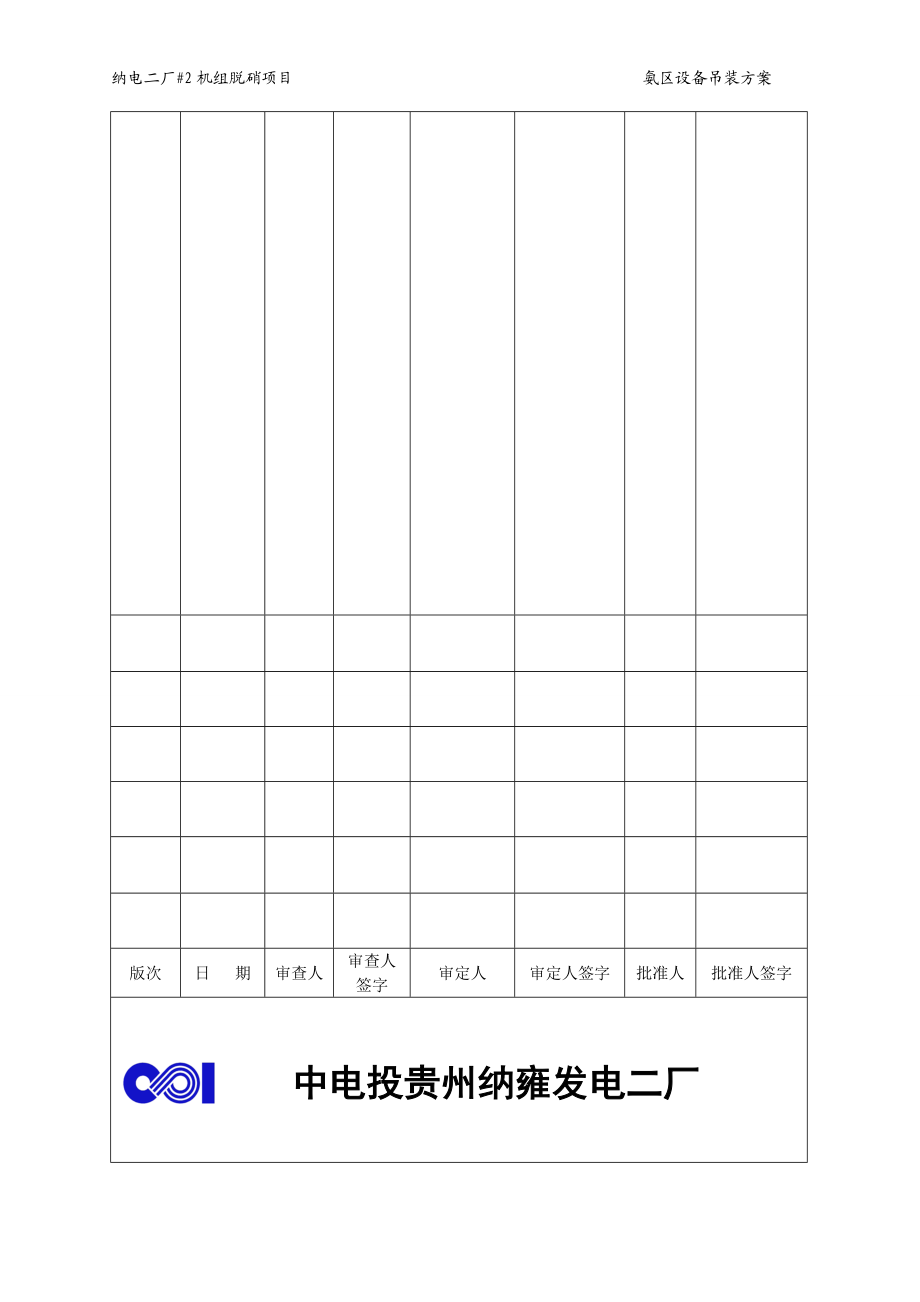 贵州发电厂机组脱硝改造项目设备吊装施工方案_第1页