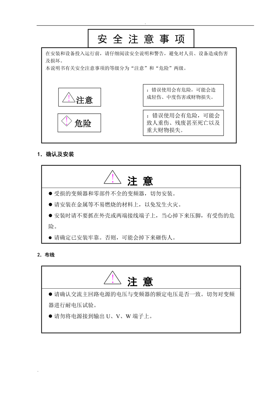 ACVF门机变频器调试说明书_第1页