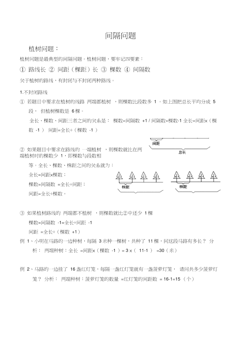 奥数知识点间隔问题_第1页