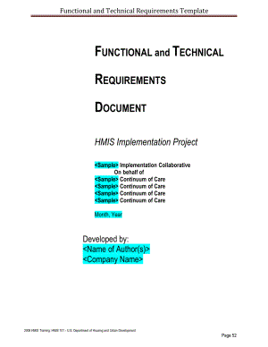 Functional & Technical Requirements Document Template