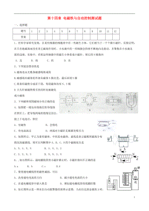 九年級物理上冊 第十四章《電磁鐵與自動(dòng)控制》單元綜合測試 滬粵版