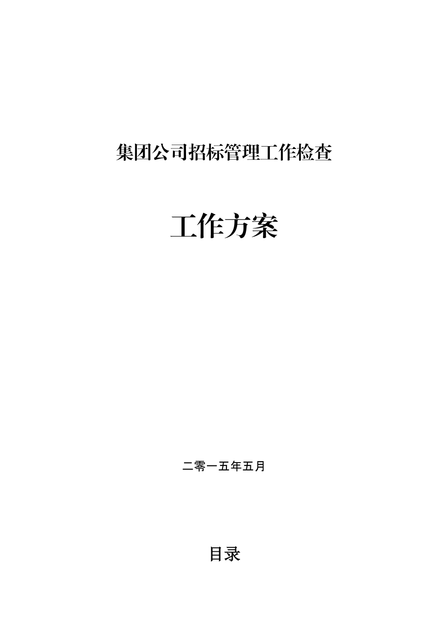 集团公司招标管理工作检查工作方案_第1页