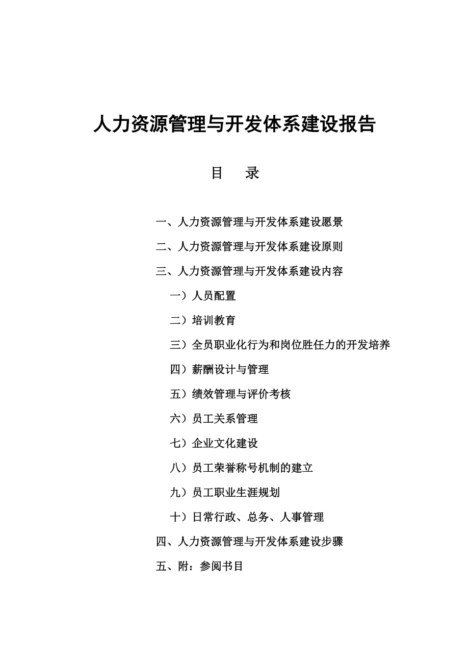 人力资源管理与开发体系建设报告_第1页