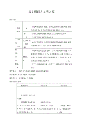 《西方文明之源》教案