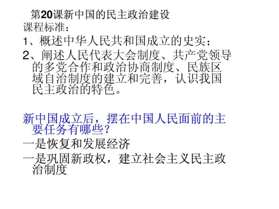 版高欣em必修一第20課《新中國的民主政治建設(shè)》精_第1頁