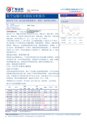 航空運(yùn)輸行業(yè)跟蹤分析報(bào)告：7月運(yùn)力拉動(dòng)需求提升票價(jià)、油價(jià)助力增長(zhǎng)0825