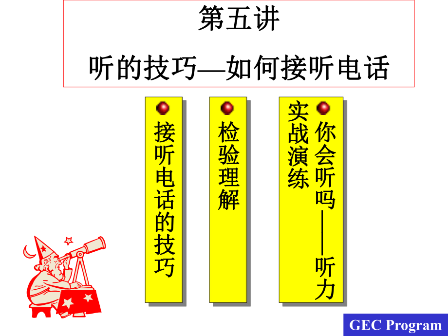 第05講 聽的技巧如何接聽電話_第1頁